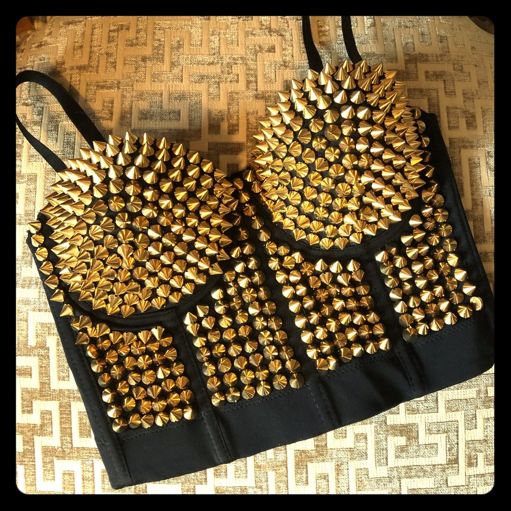 Gold Studded Bustier Corset